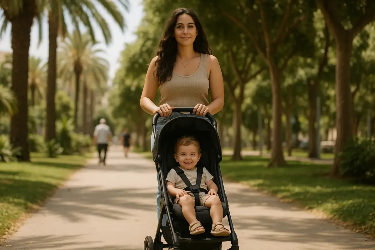 טיולון מומלץ 2026: 9 הטיולונים הטובים לפי תקציב אמא עם פעוט בטיולון קומפקטי בפארק עירוני בישראל